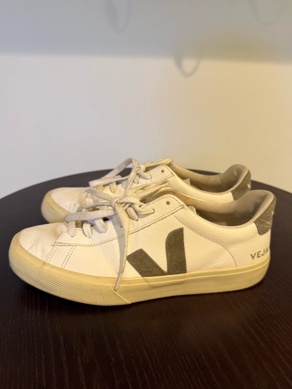 Veja Women’s Campo Chromefree Low-Top Sneaker in white/kaki - Picture 5 of 15